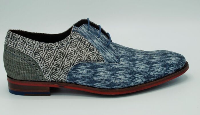 Floris van Bommel Veterschoen 18107 Zwart/Wit 