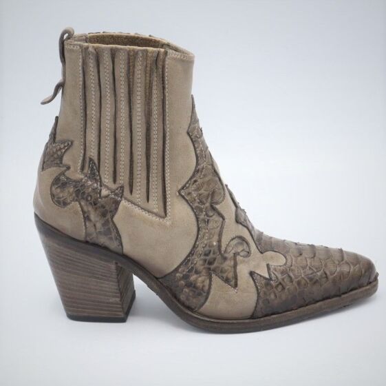 Jo Ghost Enkellaars D2749 Taupe Pitone Crust