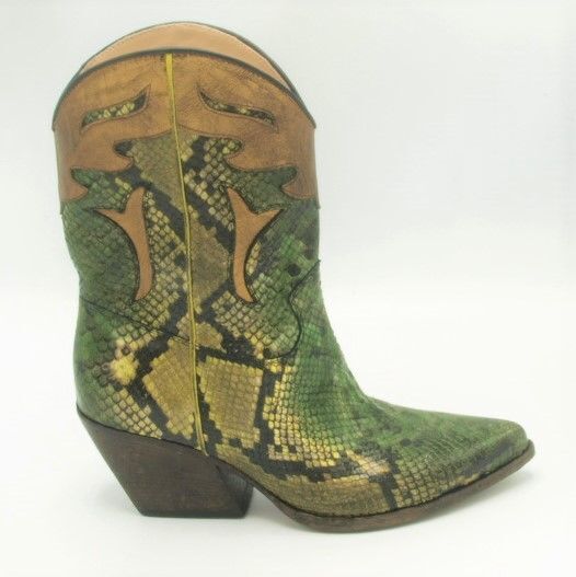 Elena Iachi Laars E2016 Groen Python Leer