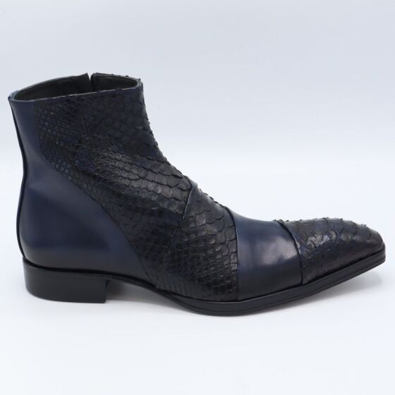 JoGhost Enkellaars H2534 DBlauw Pitone Leer