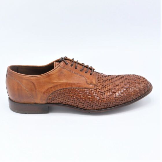 LeMargo Veterschoen CZ11A Cognac Vlecht Leer