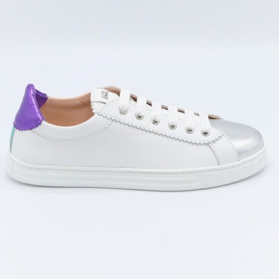 AGL Sneaker Sade Zilver Wit Paars Leer