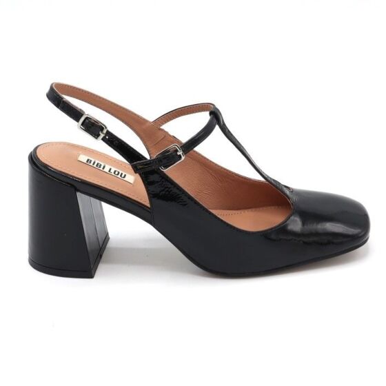 Bibi Lou Slingback Mignon  Zwart Wrinkle Lak