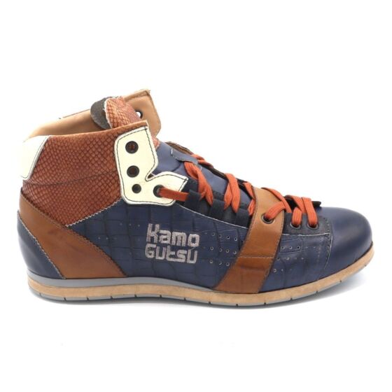 Kamo-Gutsu Sneaker Tifo 108 D.Blauw Pitone Leer