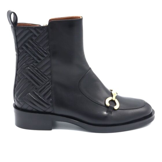 Evaluna Enkellaars  EL2222 Zwart Leer