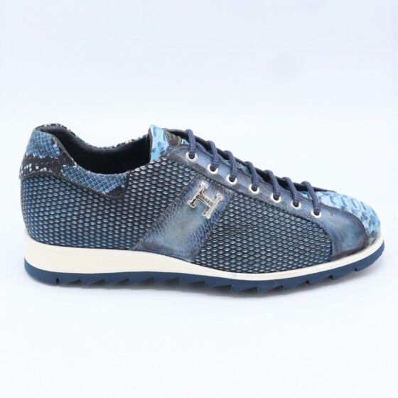 Harris Sneaker FDM Blauw Leer Pitone