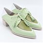 Veterschoen 32332 Lime  Olijf Wit  Leer