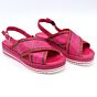 Pons Quintana Sandaal  Fuxia Vlecht Leer